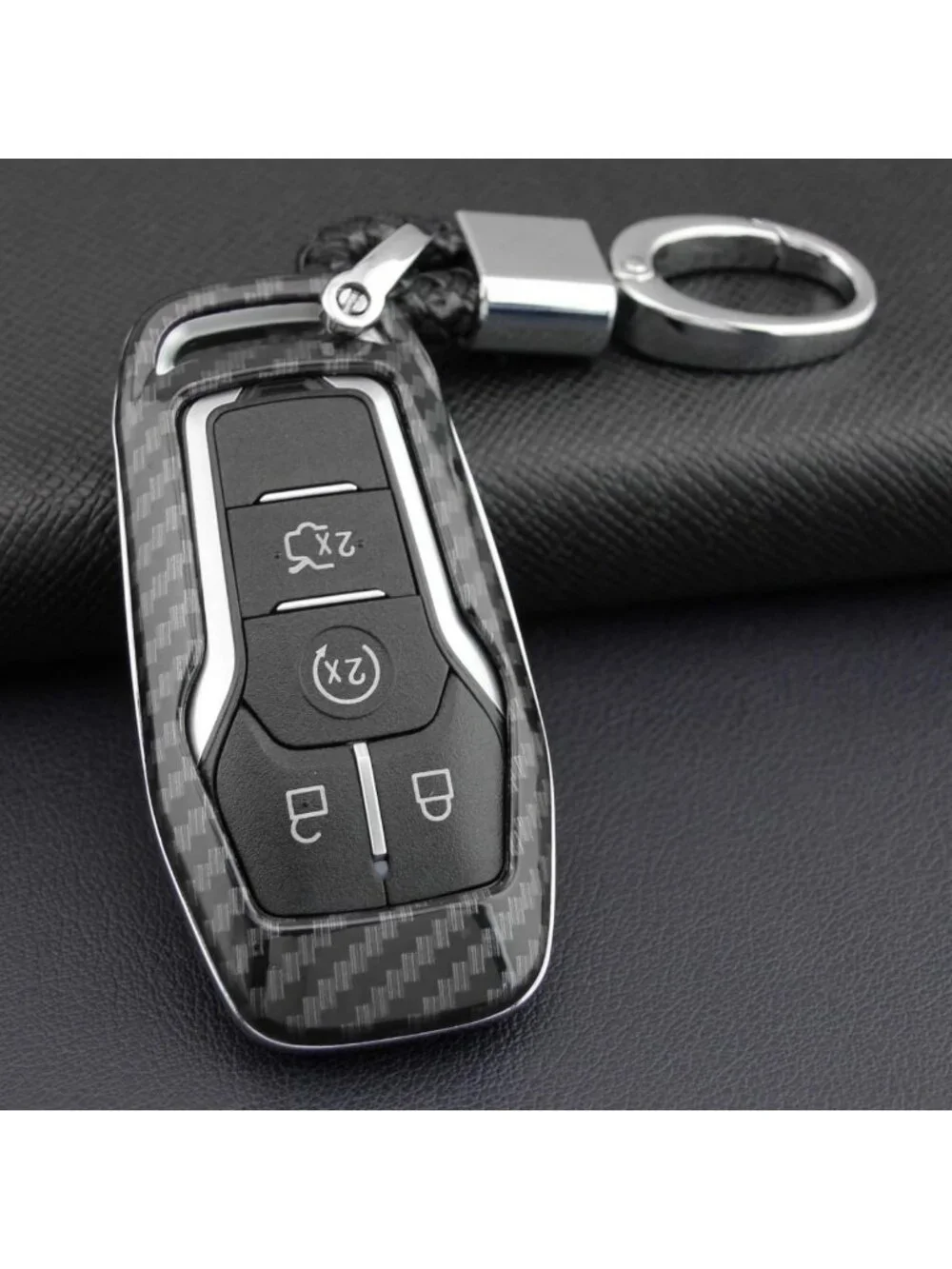 Smart Keyless Entry Remote Fob Shell for Ford F150, Mustang, Lincoln - Carbon